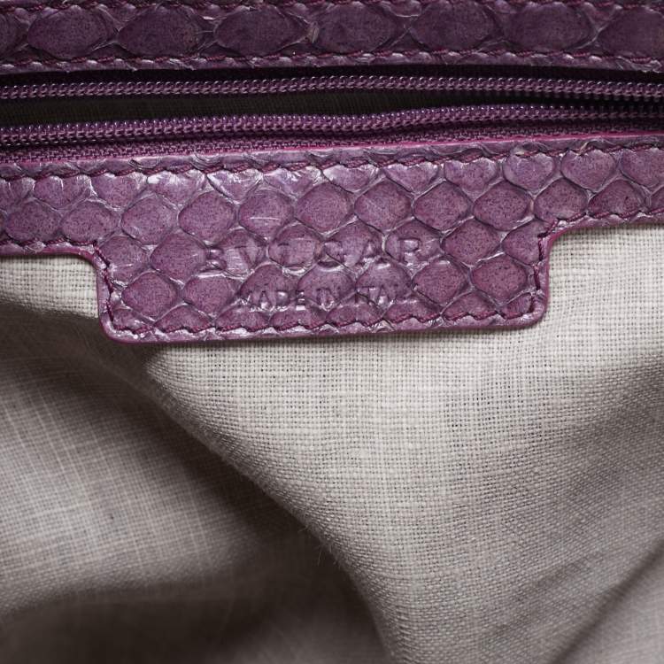 Pre Owned Bvlgari Twistino Tina Purple Python Tote