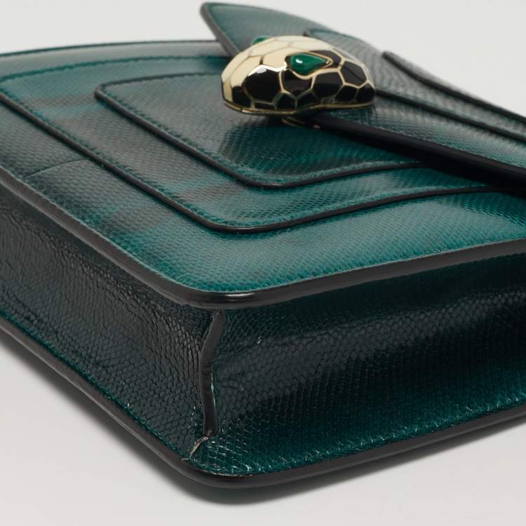 Pre Owned Bvlgari Serpenti Forever Small Karung Leather Crossbody Bag