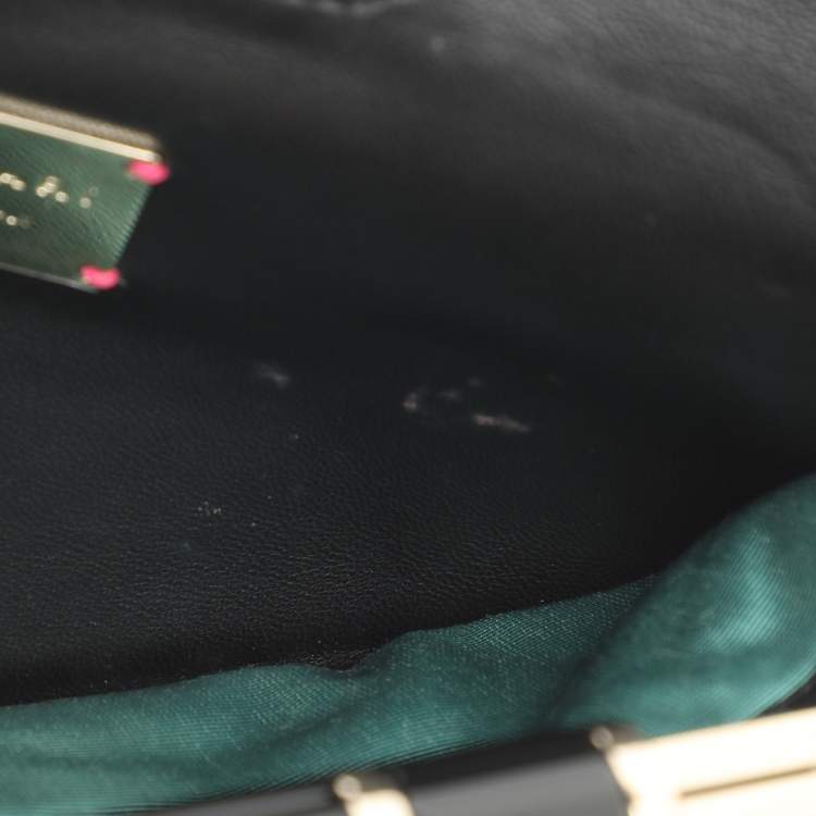 Pre Owned Bvlgari Lipstick Gold Python Leather Clutch