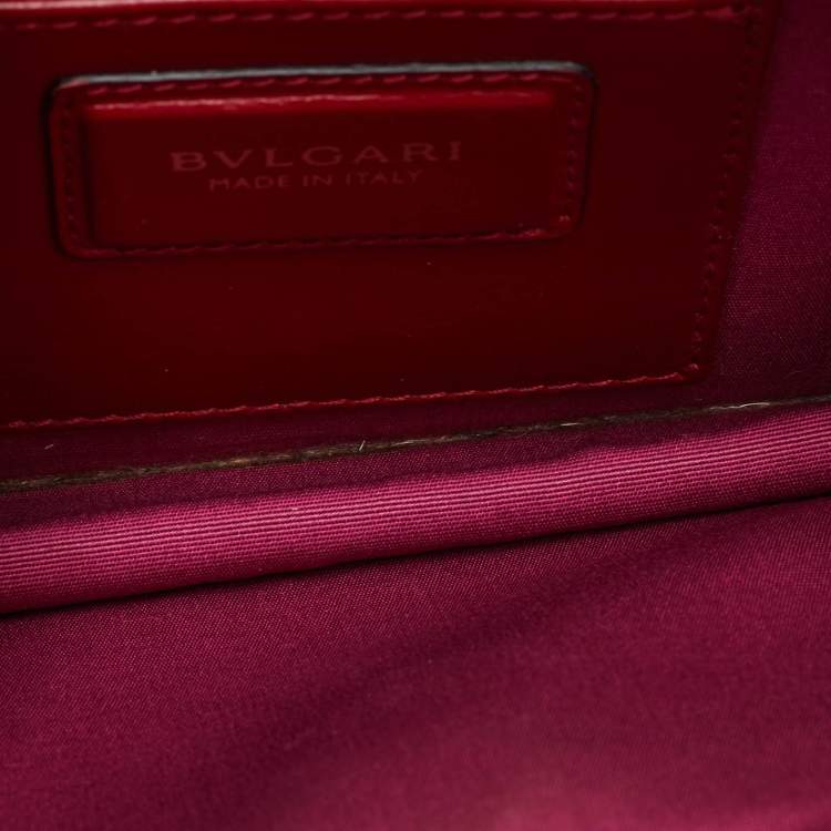 Pre Owned Bvlgari Serpenti Forever Small Burgundy Leather Chain Shoulder Bag