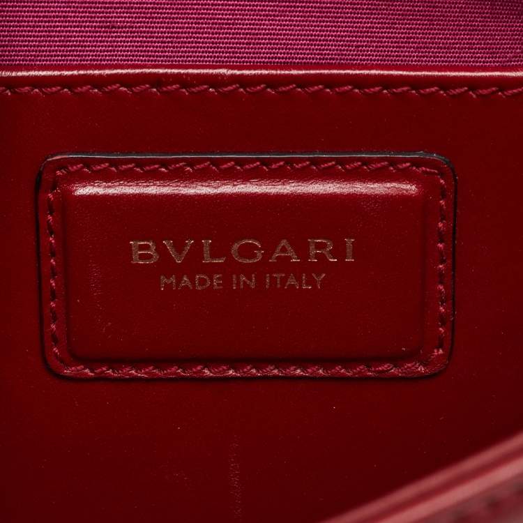 Pre Owned Bvlgari Serpenti Forever Small Burgundy Leather Chain Shoulder Bag