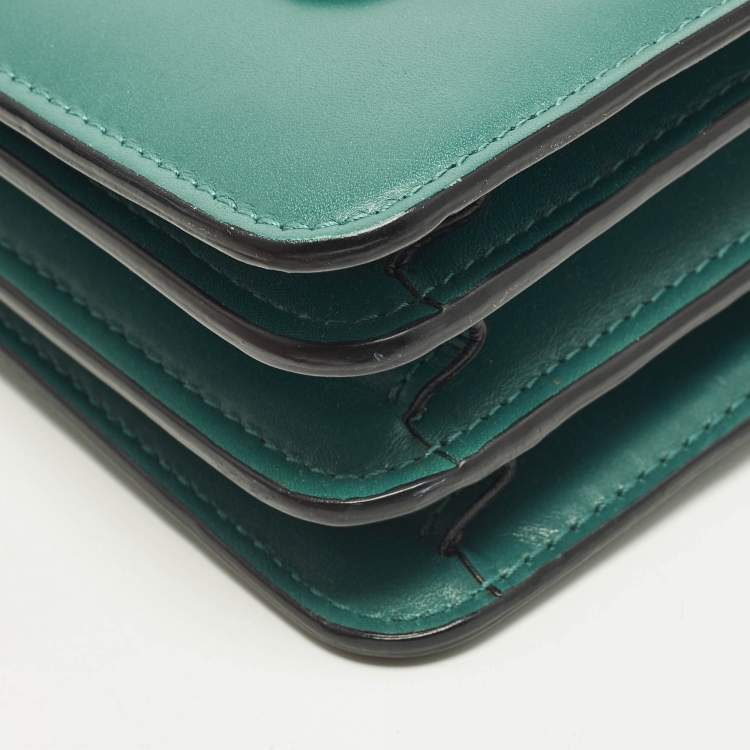 Pre Owned Bvlgari Serpenti Forever Green Leather Top Handle Bag