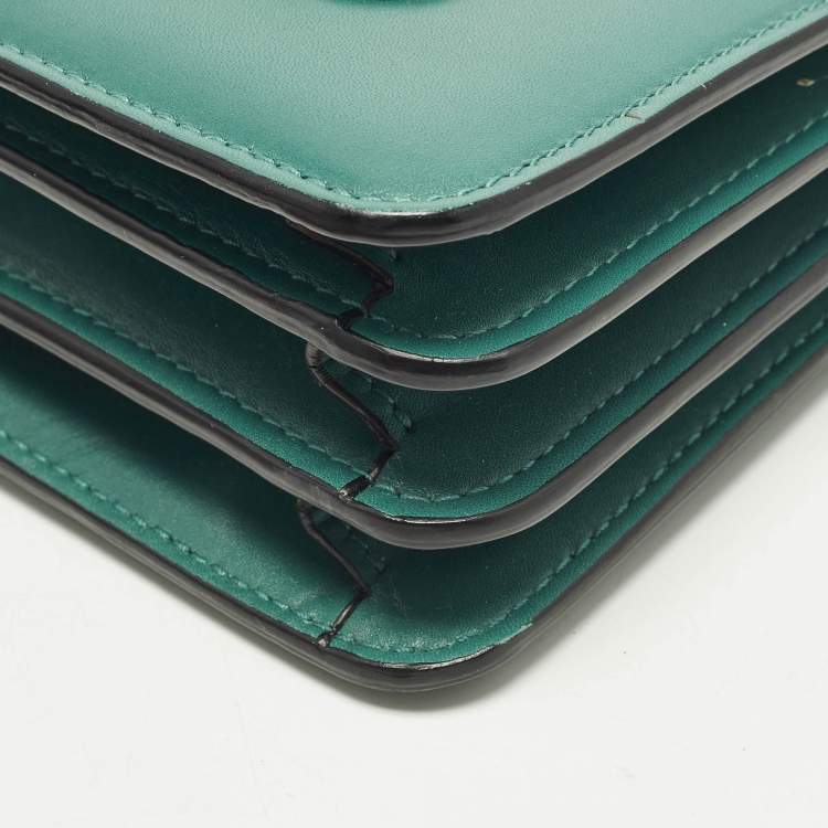 Pre Owned Bvlgari Serpenti Forever Green Leather Top Handle Bag