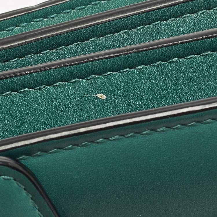 Pre Owned Bvlgari Serpenti Forever Green Leather Top Handle Bag