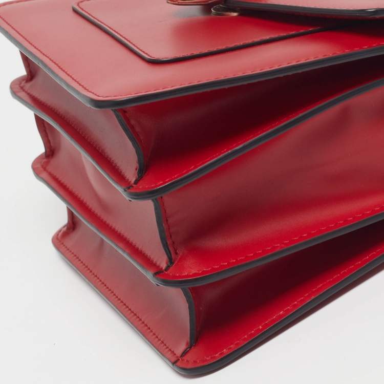 مملوكة مسبقًا Bvlgari Serpenti Forever Small Red Leather Top Handle Bag