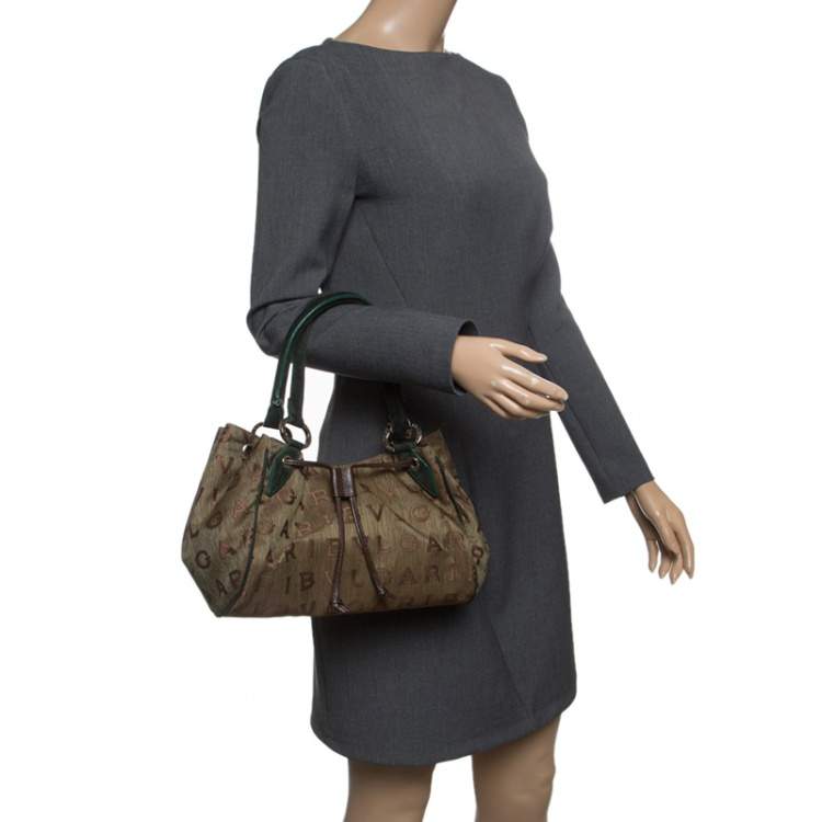Pre Owned Bvlgari Multicolor Fabric and Suede Signature Tote