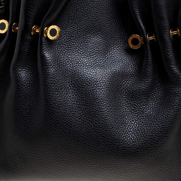 Pre Owned Bvlgari Black Leather Twistino Tina Shopper Tote