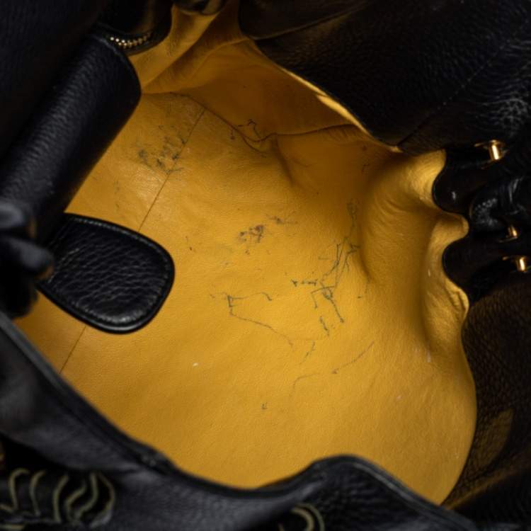 Pre Owned Bvlgari Black Leather Twistino Tina Shopper Tote