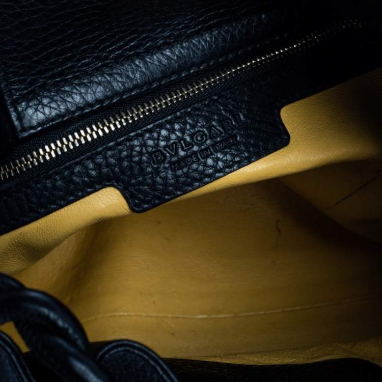 Pre Owned Bvlgari Black Leather Twistino Tina Shopper Tote