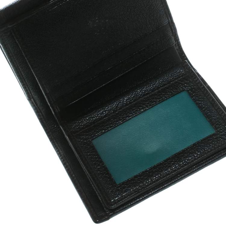 Pre Owned Bvlgari Dark Brown Leather Compact Flap Wallet