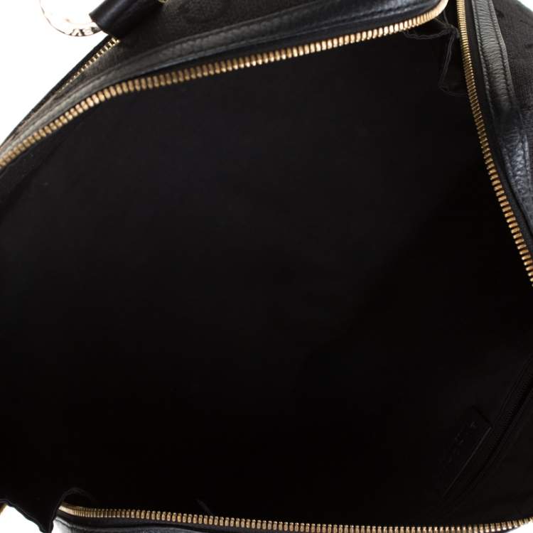 Pre Owned Bvlgari Black Logo Canvas Satchel