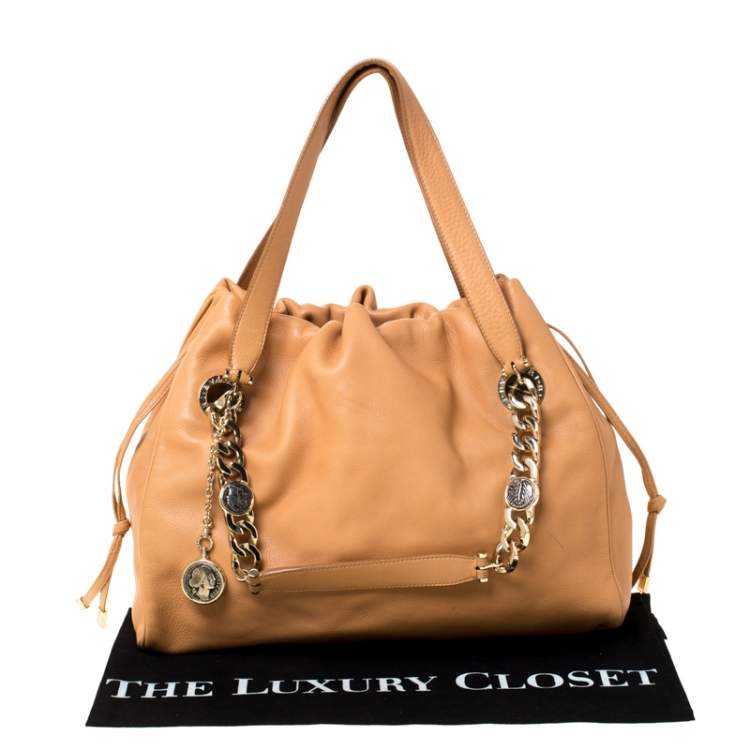 Pre Owned Bvlgari Beige Leather Bonton Tote