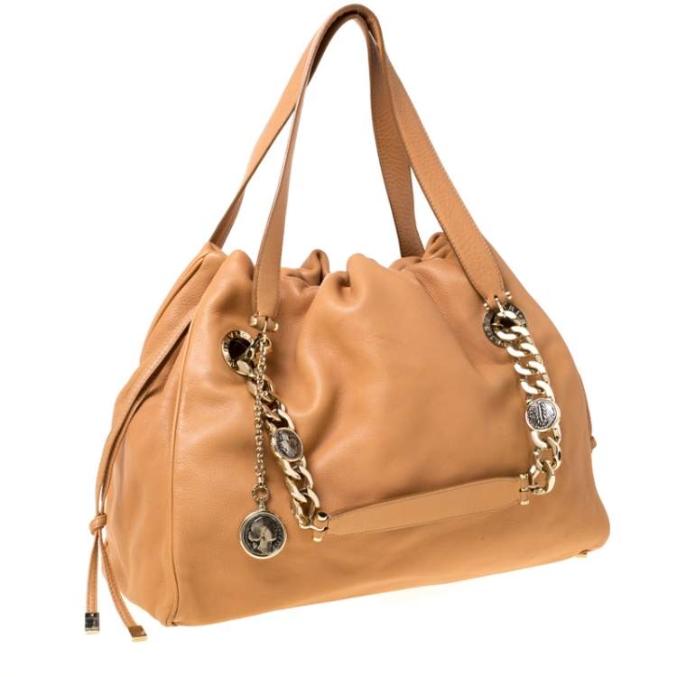 Pre Owned Bvlgari Beige Leather Bonton Tote
