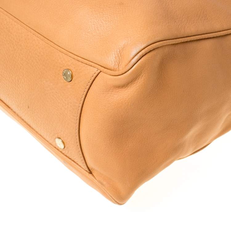 Pre Owned Bvlgari Beige Leather Bonton Tote
