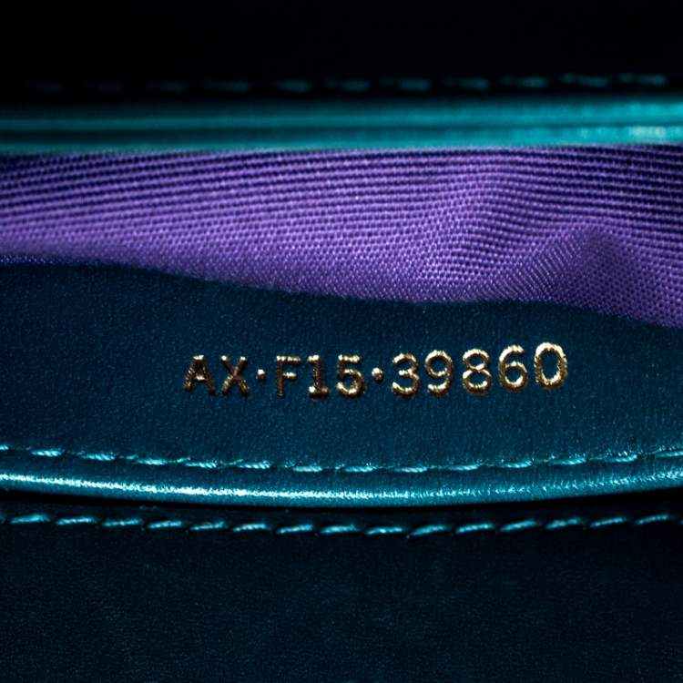 Pre Owned Bvlgari Teal/Black Leather and Perspex Small Flap Cover Shoulder Bag