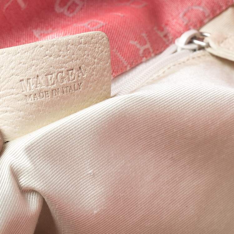 Pre Owned Bvlgari Pink/Beige Logo Mania Canvas and Leather Tote