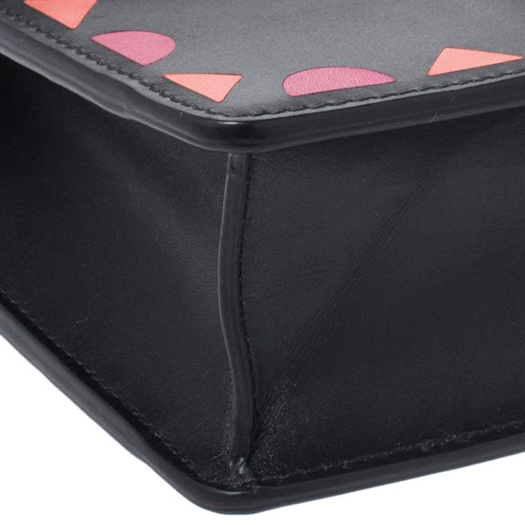 Pre Owned Bvlgari Black Leather Patch Details Serpenti Forever Chain Clutch