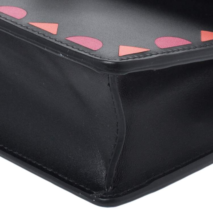 Pre Owned Bvlgari Black Leather Patch Details Serpenti Forever Chain Clutch
