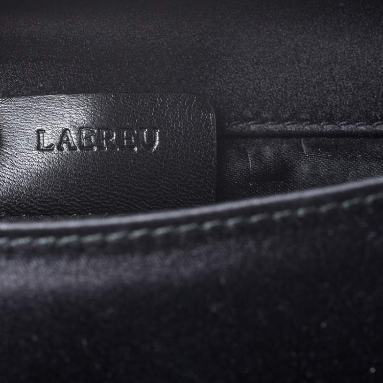 Pre Owned Bvlgari Black Satin Leoni Flap Clutch