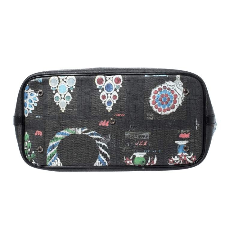 Pre Owned Bvlgari Black Printed Canvas Tote