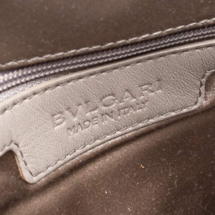 Pre Owned Bvlgari Beige Satin Monete Clutch