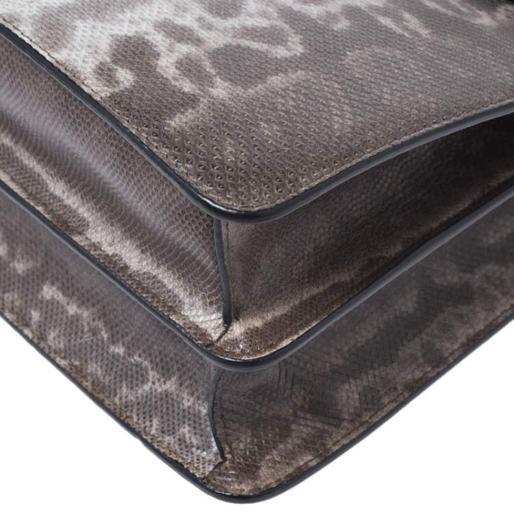 Pre Owned Bvlgari Grey Karung Large Serpenti Forever Shoulder Bag 