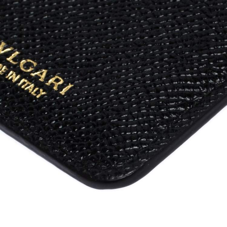 Pre Owned Bvlgari Black Leather Zip Credit Card Holder