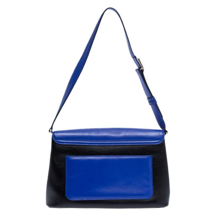 مملوكة مسبقًا Bvlgari Blue/Black Leather Icona Shoulder Bag
