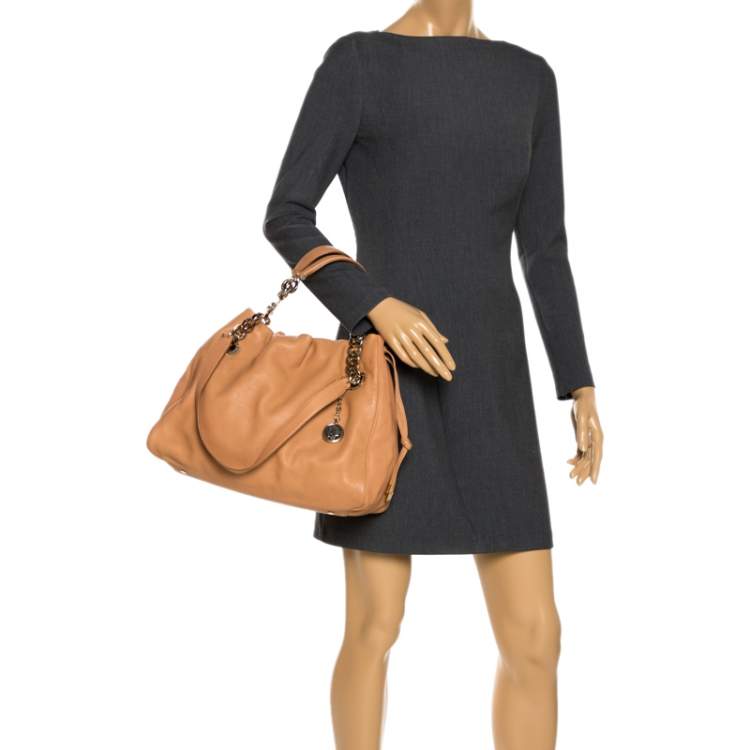 Pre Owned Bvlgari Beige Leather Bonton Tote