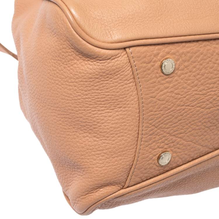 Pre Owned Bvlgari Beige Leather Bonton Tote