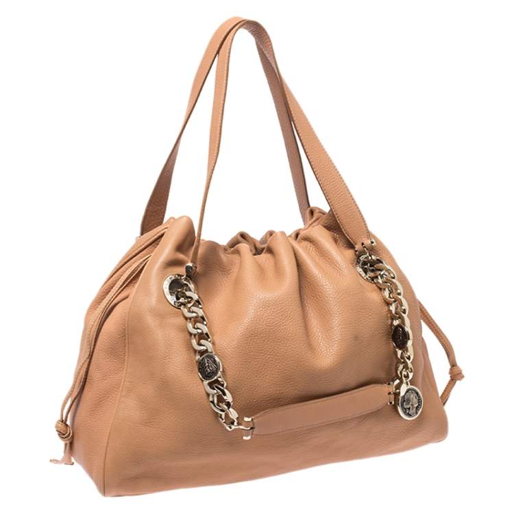 Pre Owned Bvlgari Beige Leather Bonton Tote