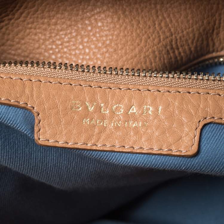 Pre Owned Bvlgari Beige Leather Bonton Tote