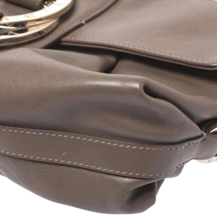 مملوكة مسبقًا Bvlgari Olive Green Leather Chandra Crossbody Bag
