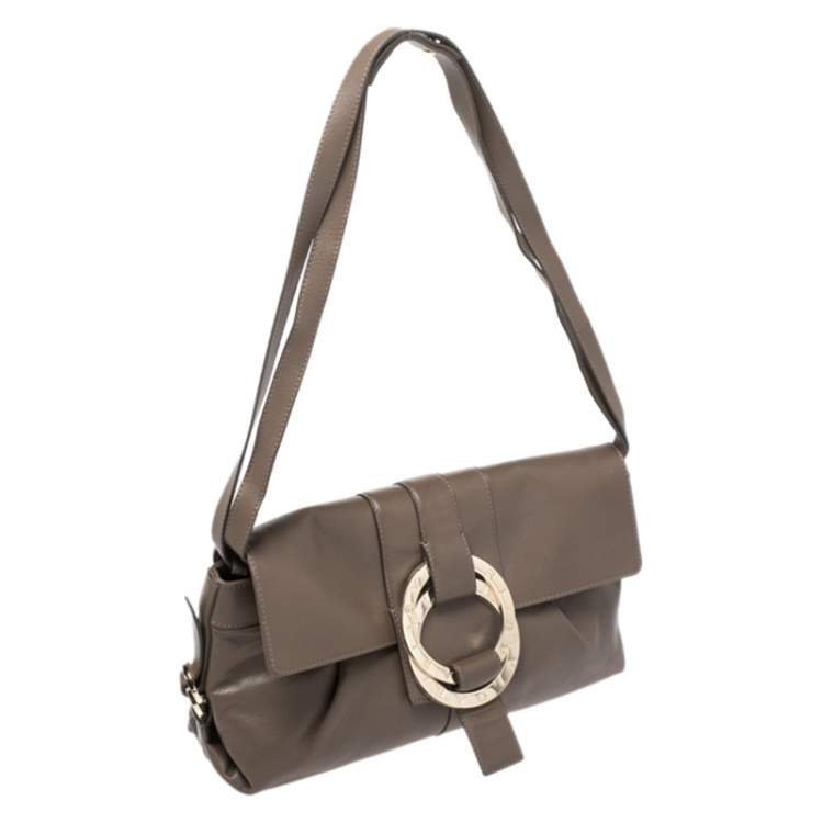مملوكة مسبقًا Bvlgari Olive Green Leather Chandra Crossbody Bag