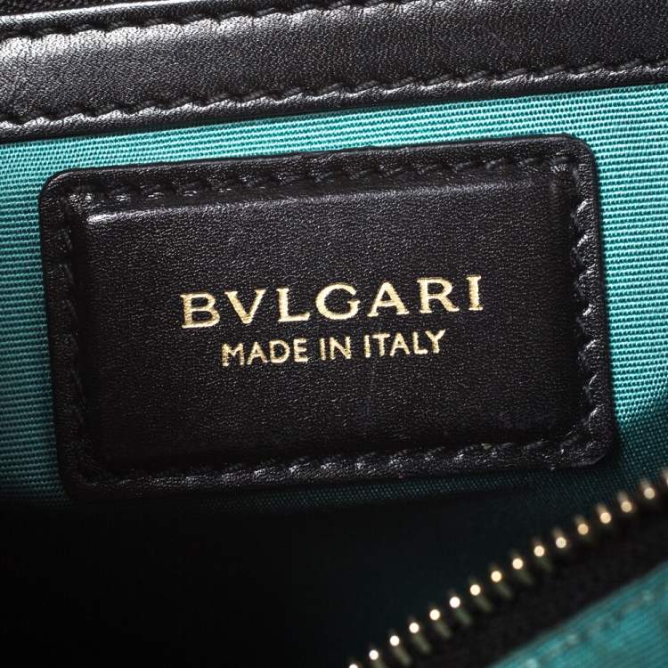 Pre Owned Bvlgari Black Leather Medium Serpenti Forever Flap Shoulder Bag