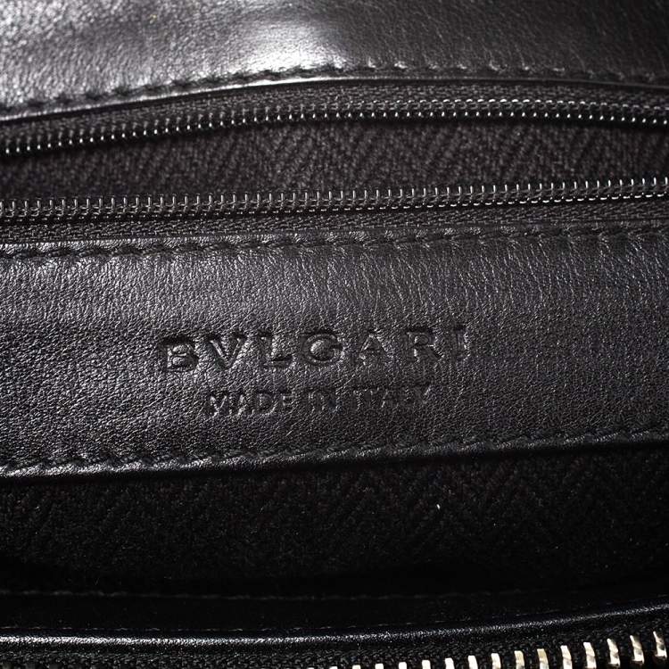 Pre Owned Bvlgari Black Canvas and Leather Chandra Hobo