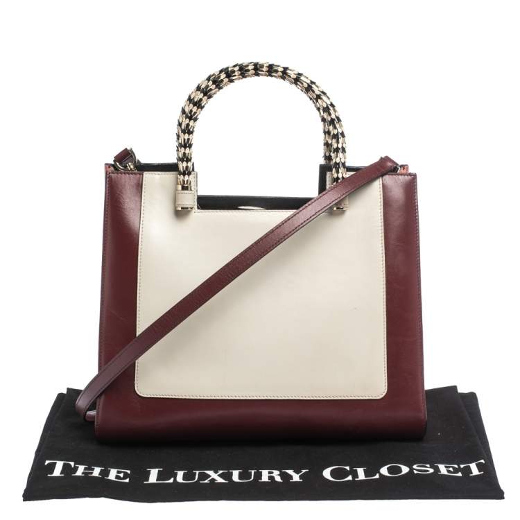 Pre Owned Bvlgari Tricolor Leather Serpenti Scaglie Tote