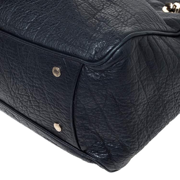 Pre Owned  Bvlgari Black Leather Monete Tote