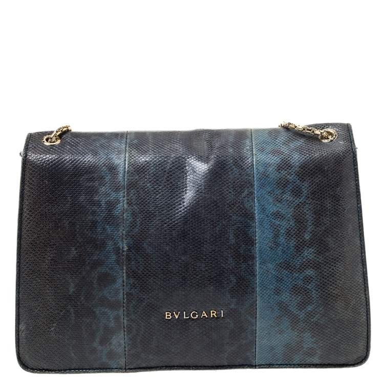 Pre Owned Bvlgari Green Karung Medium Serpenti Forever Shoulder Bag 