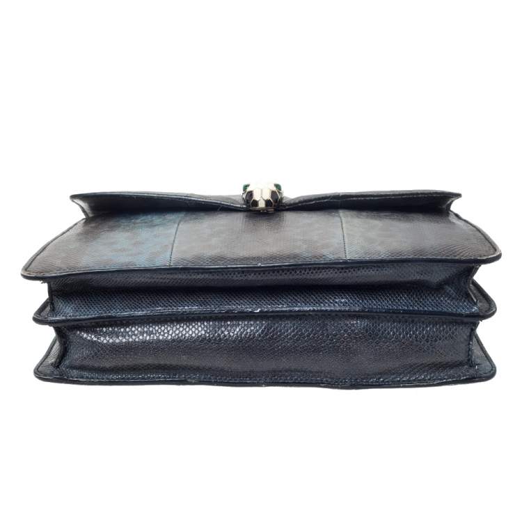 Pre Owned Bvlgari Green Karung Medium Serpenti Forever Shoulder Bag 