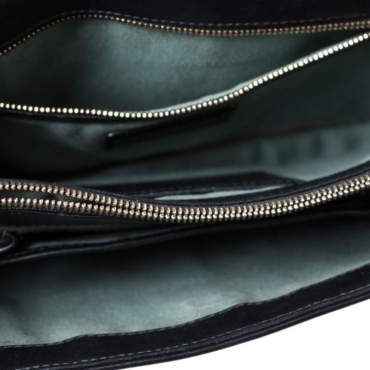 مملوكة مسبقًا Bvlgari Black Leather Medium Serpenti Forever Flap Shoulder Bag