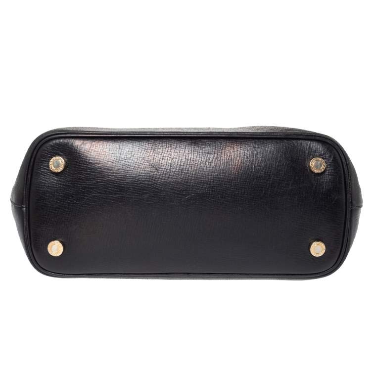Pre Owned Bvlgari Black Leather Isabella Rossellini Top Handle Bag