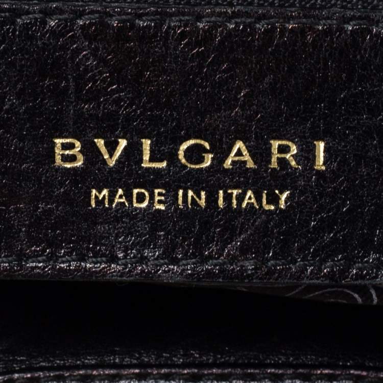 Pre Owned Bvlgari Black Leather Isabella Rossellini Top Handle Bag