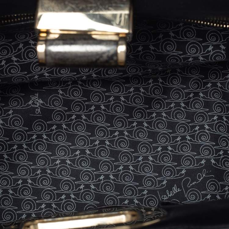 Pre Owned Bvlgari Black Leather Isabella Rossellini Top Handle Bag