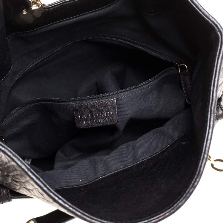 Pre Owned Bvlgari Black Leather Small Leoni Shoulder Bag