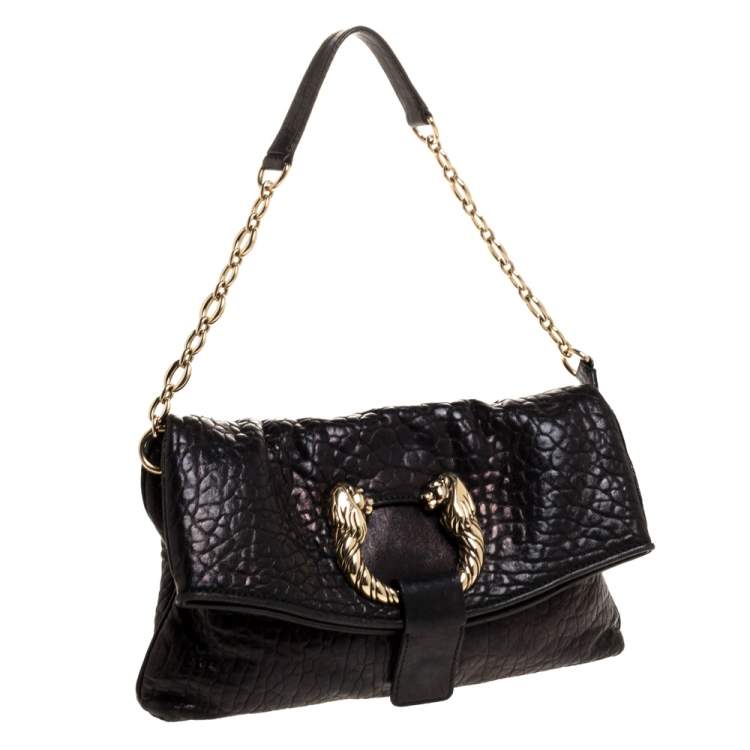 Pre Owned Bvlgari Black Leather Small Leoni Shoulder Bag