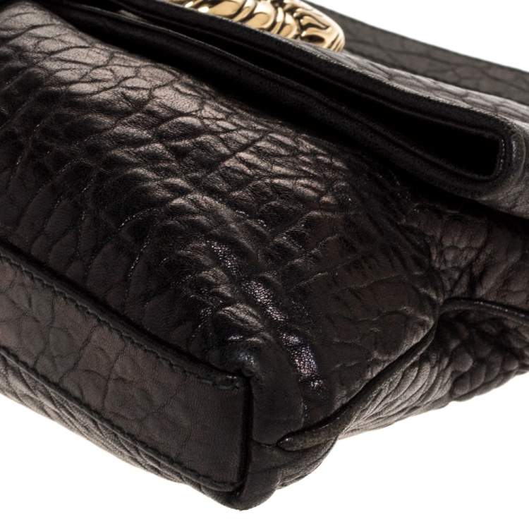 Pre Owned Bvlgari Black Leather Small Leoni Shoulder Bag