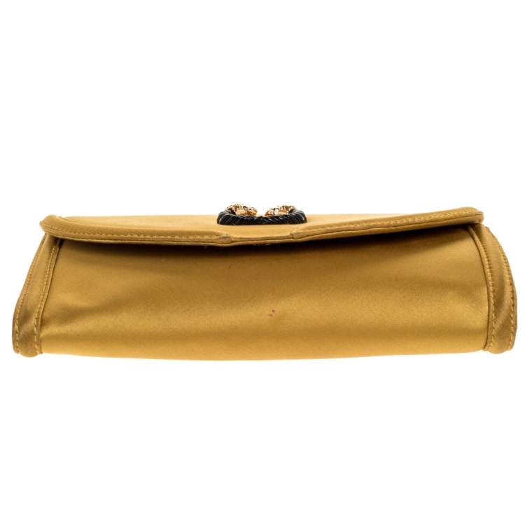 مملوكة مسبقًا Bvlgari Gold Satin Leoni Flap Clutch