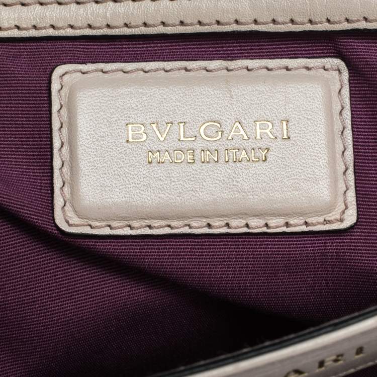 Pre Owned Bvlgari Beige/Black Leather Icona Shoulder Bag