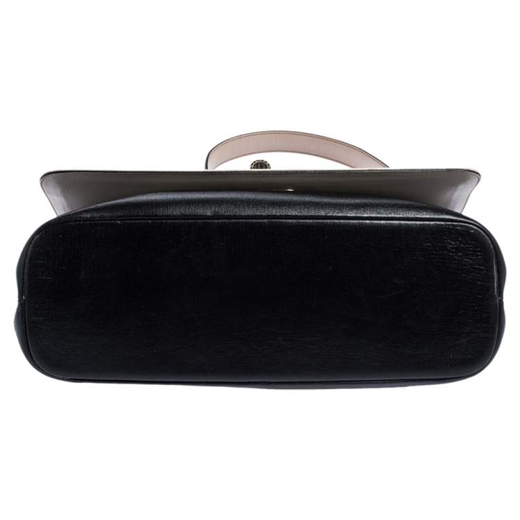 Pre Owned Bvlgari Beige/Black Leather Icona Shoulder Bag